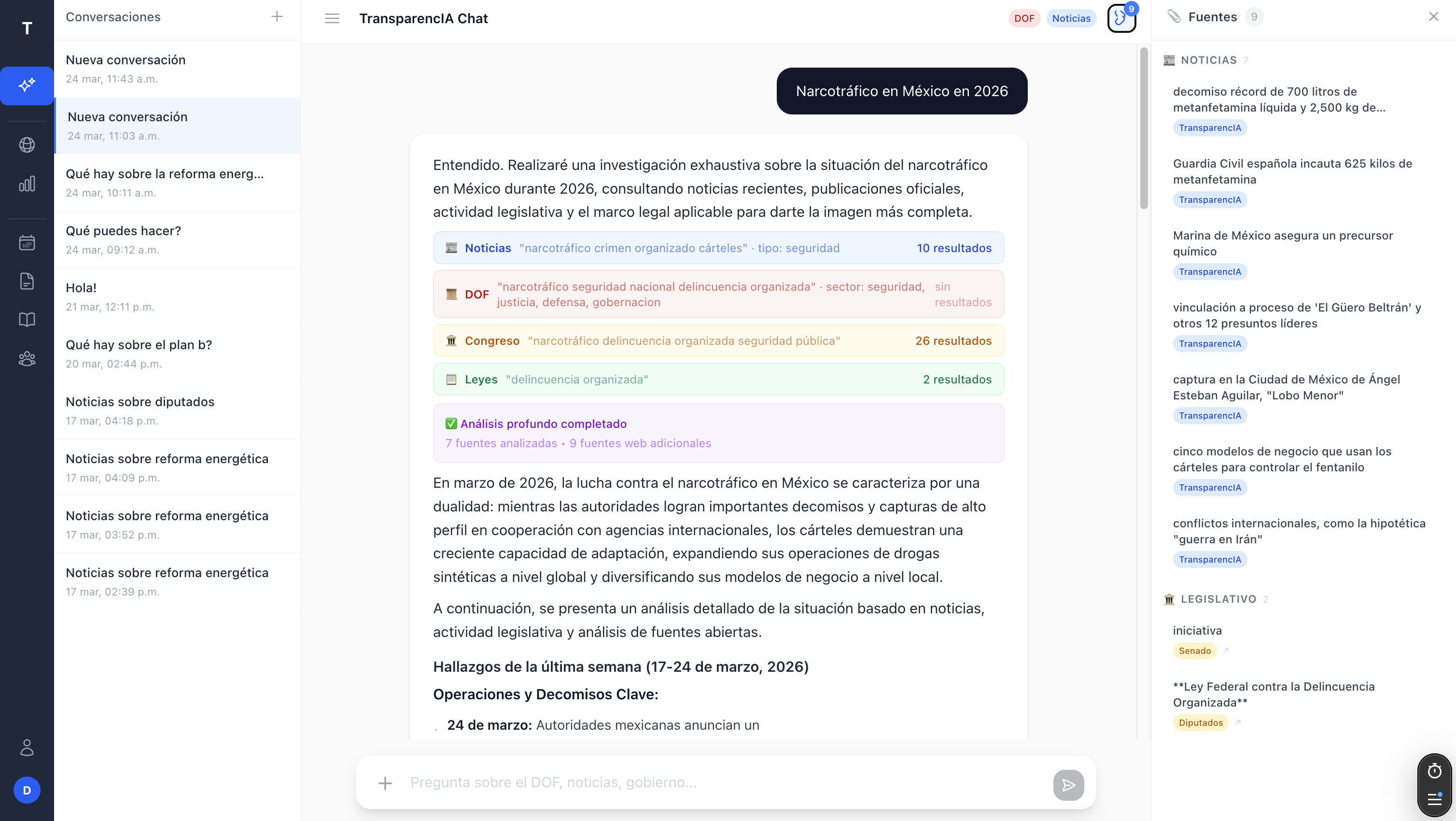 Screenshot: Chat con IA